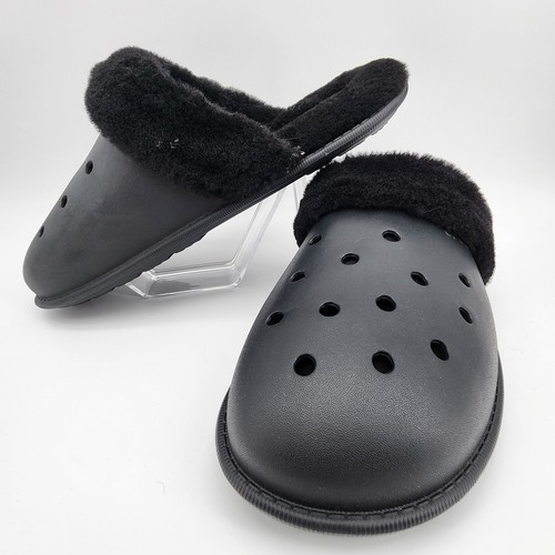 Crocs classic fuzz scuff black - fuzz,